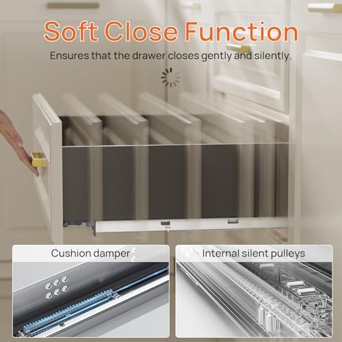 24 inch soft close undermount drawer slides,full extension,100 showing dimensions