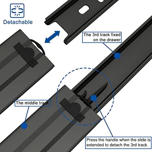 vadania #a45 16" chrome drawer slide, 3 folds, package contents