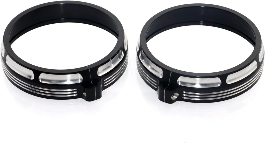 4.5" Fog Passing Light Trim Burst Collection Trim Ring Cover 4 1/2" Auxiliary Lamps Metal For Harley Touring Street Electra Glide Road King 1996-2023