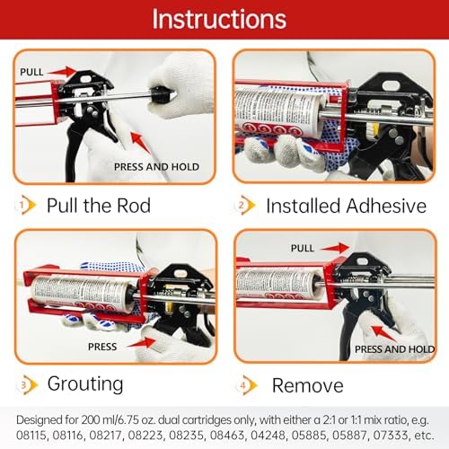 dual caulking gun,epoxy gun for 200 ml(6.75 fl, view 9
