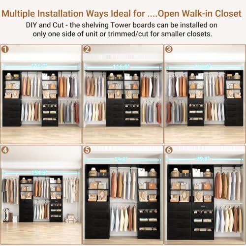 aheaplus closet system, wood closet organizer system with, close-up detail