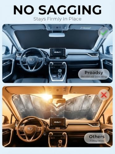 Proadsy Windshield Sun Shade Custom Fit BMW X7 2019-2026 Ice Crystal Black Front Window Sunshade UV and Heat Blocker Foldable Visor Keeps Car Cooler for Summer Parking and Daily Use