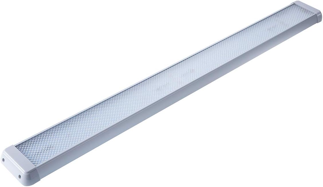 Raycharm RV Enclosed Trailer Interior LED Light Fixture, 37.8" x 3.9" Aluminum Housing, 6000K Cool-White Large Spaces Illuminating, High-Output Low Ampere Draw, On/Off Rocker Switch 12V-24V DC, 1-Pack