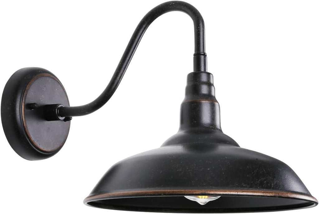 Gooseneck Outdoor Light Fixture, Bronze Porch Lighting, Gooseneck Wall Sconce