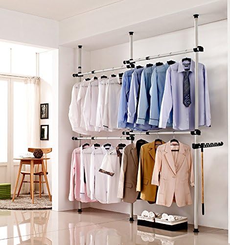 estink tension rod garment rack freestanding adjustable 4-bar, main product view