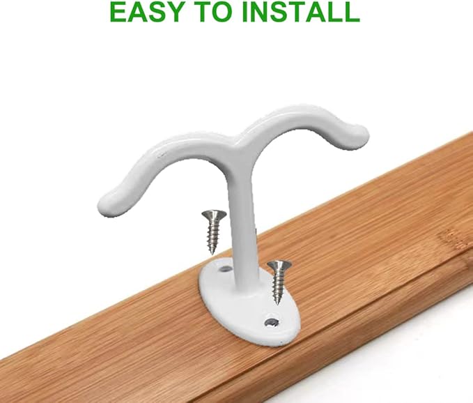 10 Pcs Zinc Alloy Ceiling Double Hook Cabinet Wardrobe Coat Towel Hat Hook - Image 3