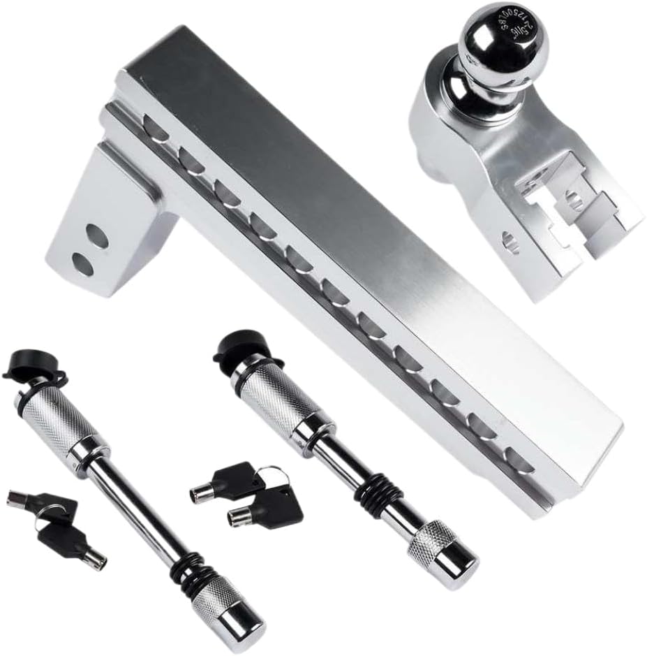Aluminum Adjustable Trailer Hitch Device 10 Inch Drop Rise Compatible with 2 Inch Receiver