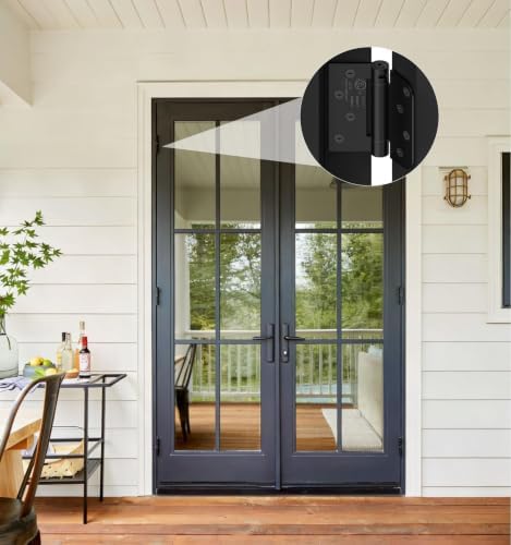 4 inch self closing door hinges,square & 5/8", front angle view