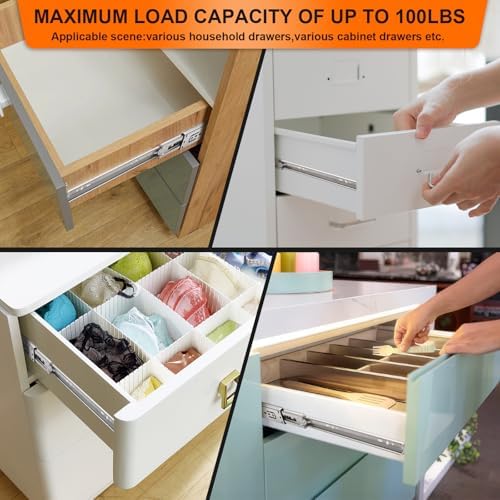 10 inch drawer slides 6 pairs (12pcs) soft, package contents