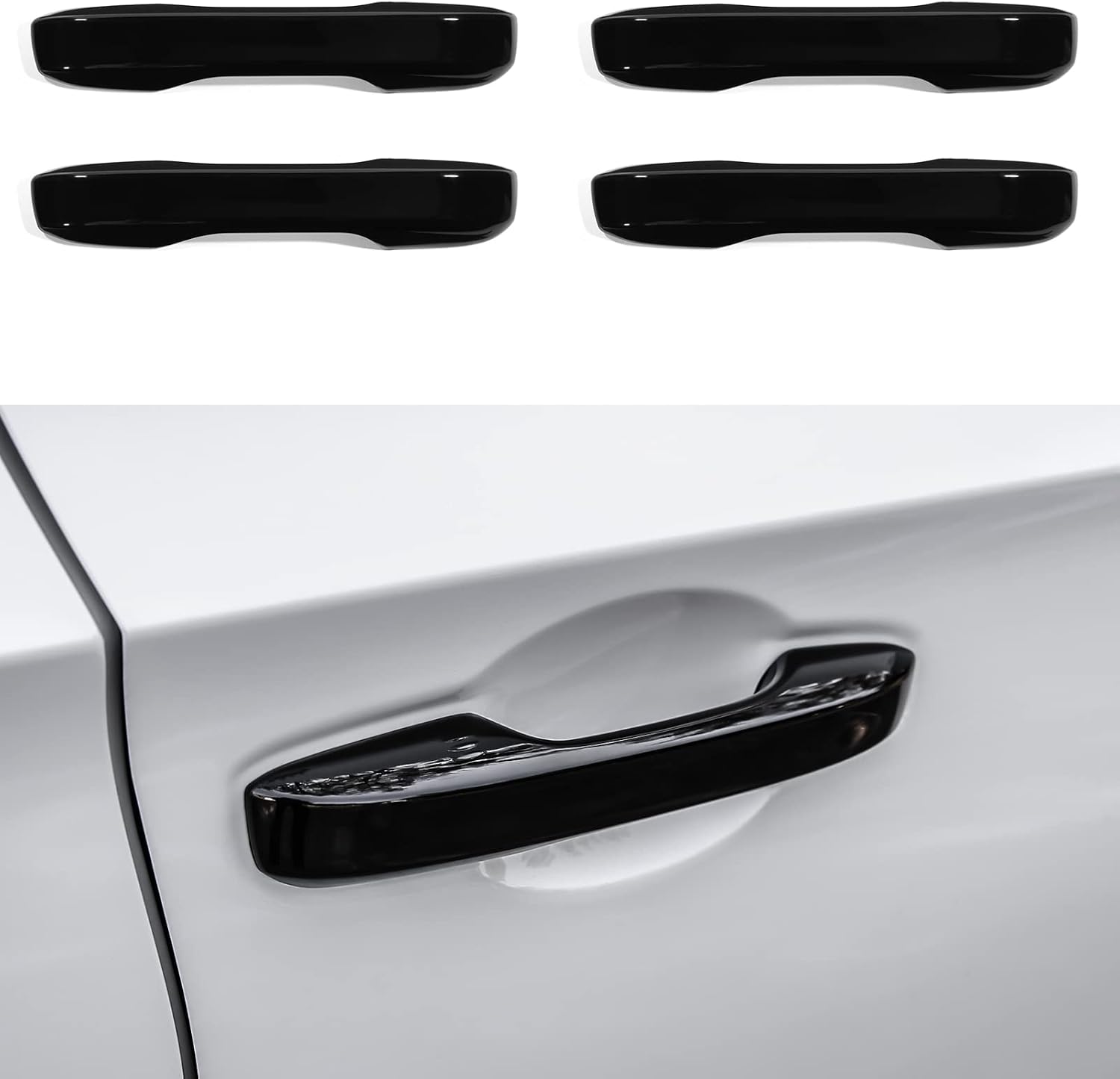 CKE Compatible with Honda Civic 2022-2026 for CR-V HR-V Accord 2023-2026 for Acura Integra ADX Accessories Upgraded Snap-on Car Exterior Door Handle Cover Trims Protector -Glossy Black