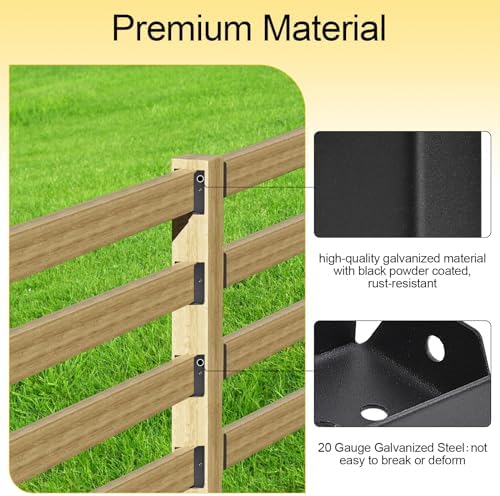 lukloy 50 pack 2x4 brackets for wood rail, close-up detail