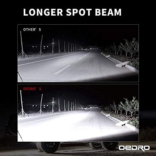 oedro 7 inch led light pods, 51w round showing dimensions