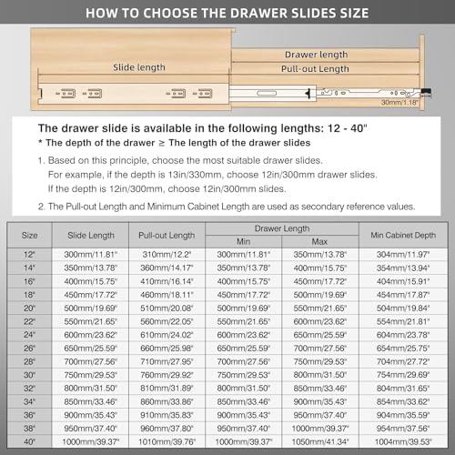 1 pair heavy duty locking drawer slides with shown in use