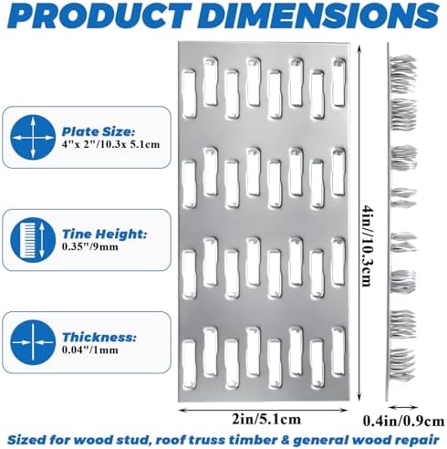 truss plates pronged flat mending plate, 4 x shown in use