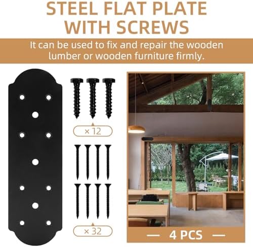 i shape steel flat bracket, 4 pcs 10", side view