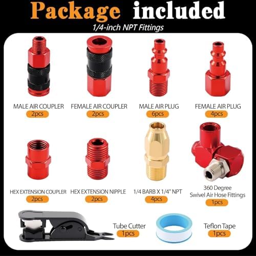 1/4" npt universal air coupler & plug kit shown in use