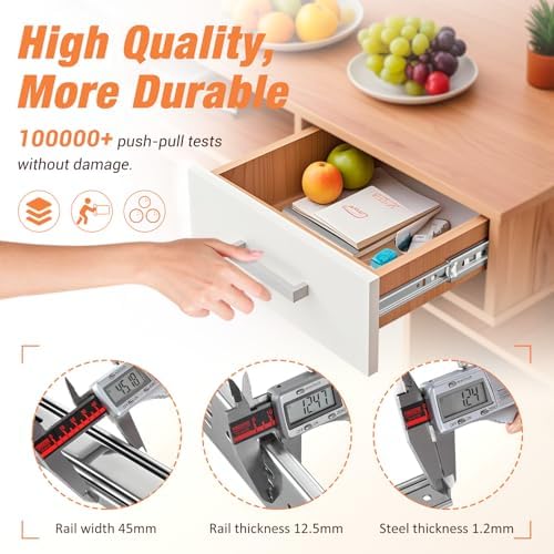 drawer slides ball bearing 3 folds full extension shown in use