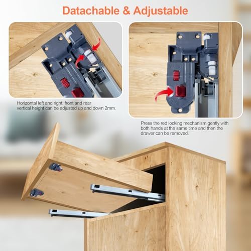 4 pair 21 inch undermount soft close drawer, side view
