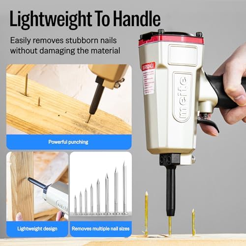 meite np45 pneumatic nail remover, 9-16 gauge denailer, side view