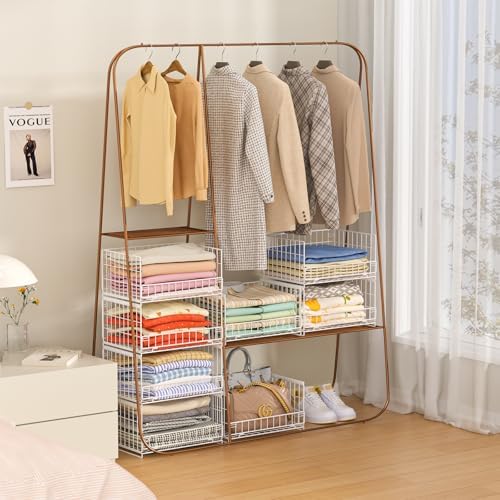 hongtamoya 4-tier sliding closet organizers and storage shelves, front angle view