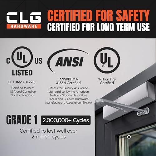 clg hardware extra heavy duty commercial door closer showing dimensions