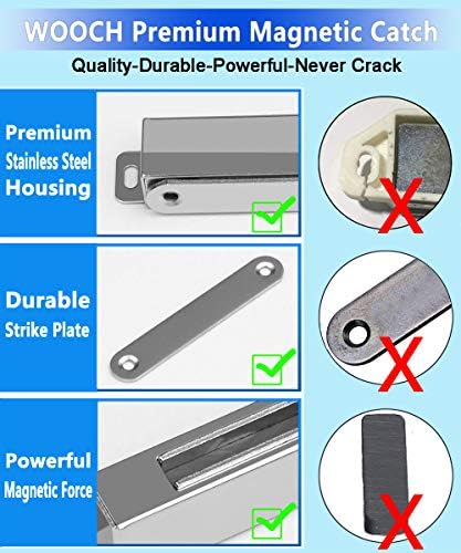 wooch door magnetic catch - 160lb high magnetic, side view