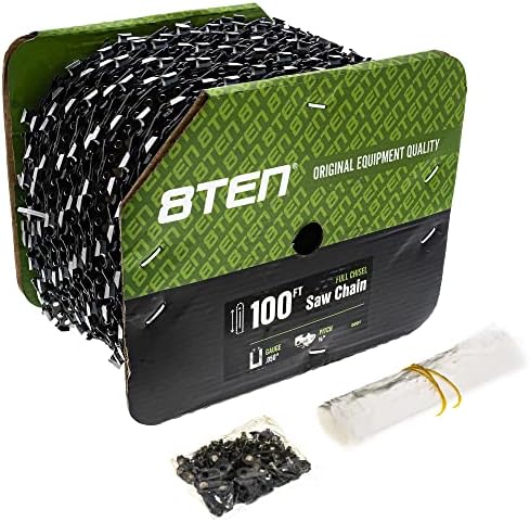 8ten chainsaw chain bulk reel full chisel 100 shown in use