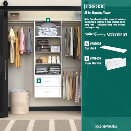 closetmaid suitesymphony hanging closet kit includes (1) tower, view 10