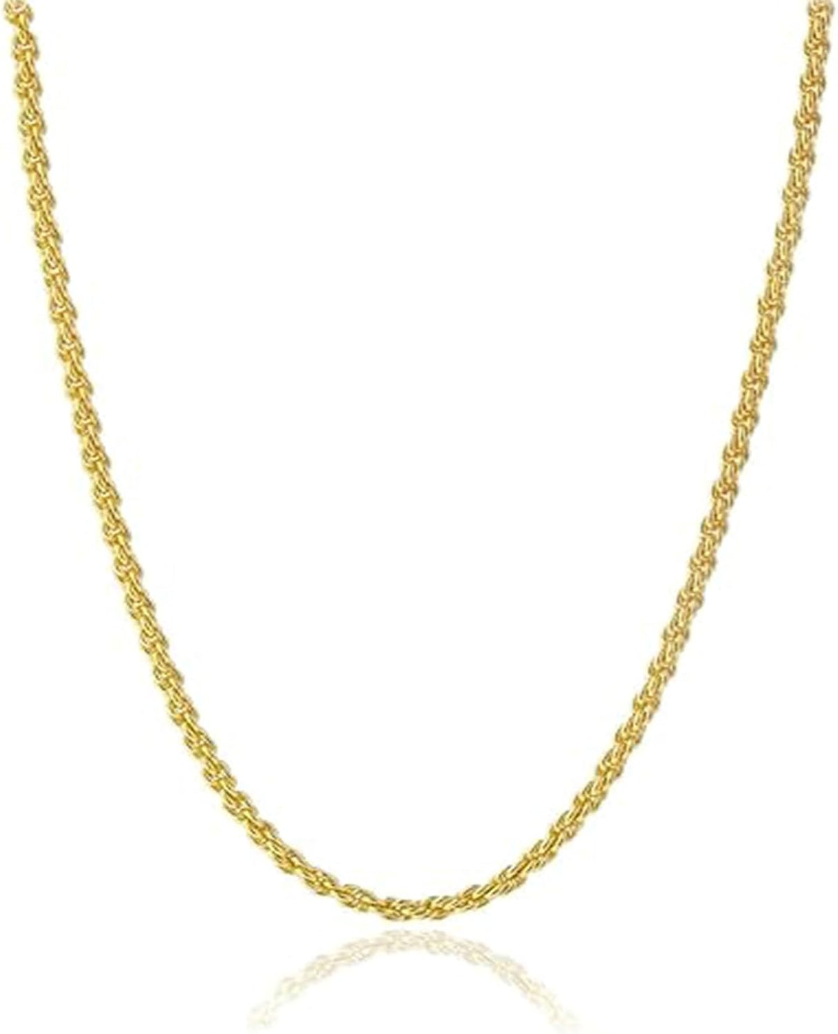 14k solid yellow gold rope chain necklace for, main product view