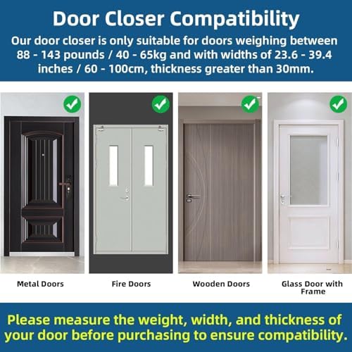 ougourim door closers commercial heavy duty automatic door, side view