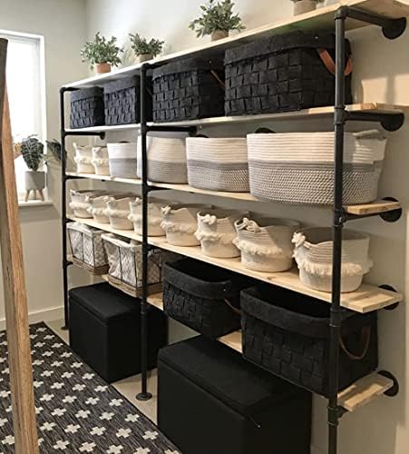 industrial retro wall mount iron pipe shelf,diy open on a desk or shelf