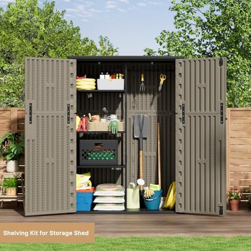 kinying outdoor vertical storage shed,57 cu.ft outdoor storage, front angle view