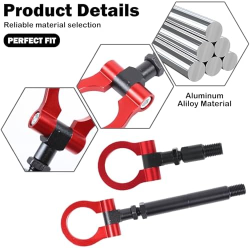 2PCS Front Rear Bumper Tow Hook for Corvette C8 2020-2025 2026 Accessories Heavy Duty Track Racing Style Alloy Steel Front Bumper Mid Engine Trailer Hitch Towing Hooks Pull Ring