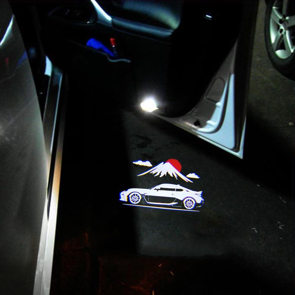 2PCS LED Car Door Projector Courtesy Lights Ghost Shadow Welcome Lamp Accessories Compatible with ZN8 2022-PRESENT GR 86 (ZN8 2022-PRESENT GR 86-Mount Fuji 01)