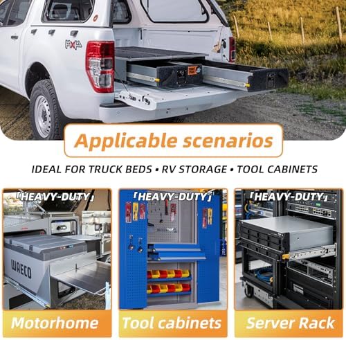 with lock heavy duty drawer slides 12 14 on a desk or shelf