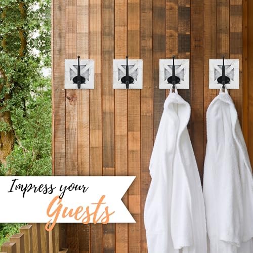 autumn alley farmhouse bathroom decor white hooks, towel, package contents