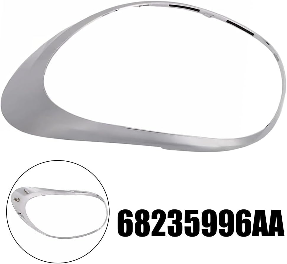 Right Taillight Lamp Trim Ring Exterior Cover Replacement for Fiat 500L 2014-2020, OEM 68235996AA 77366441, Replacement Exterior Fender Part, Wear-Resistant Car Rear Light Surround Frame Silver