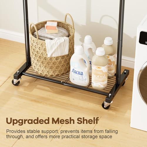 misslo clothes racks for hanging clothes 25mm metal showing dimensions