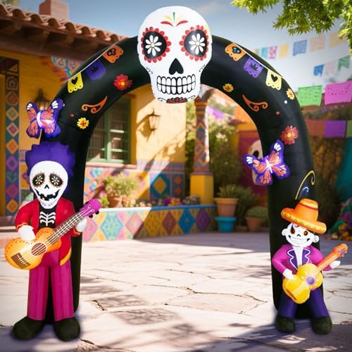 DomKom 8FT Halloween Inflatable Blow Up Decorations Archway, Day of the Dead ...