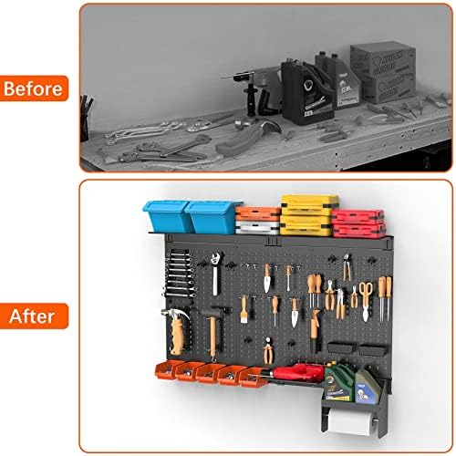 torack metal pegboard wall organizer 24x48 in, tool on a desk or shelf