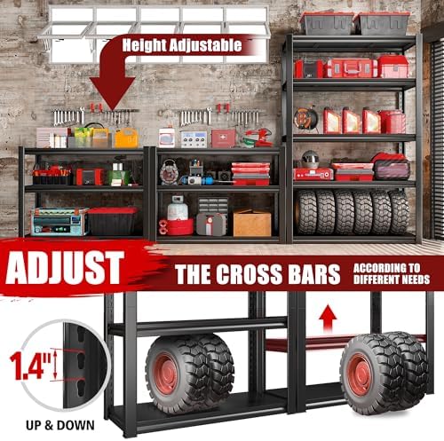 raybee storage shelves 2000lbs garage shelving heavy duty showing dimensions