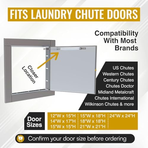 laundry chute door closer. 8 inch hydraulic retracted showing dimensions
