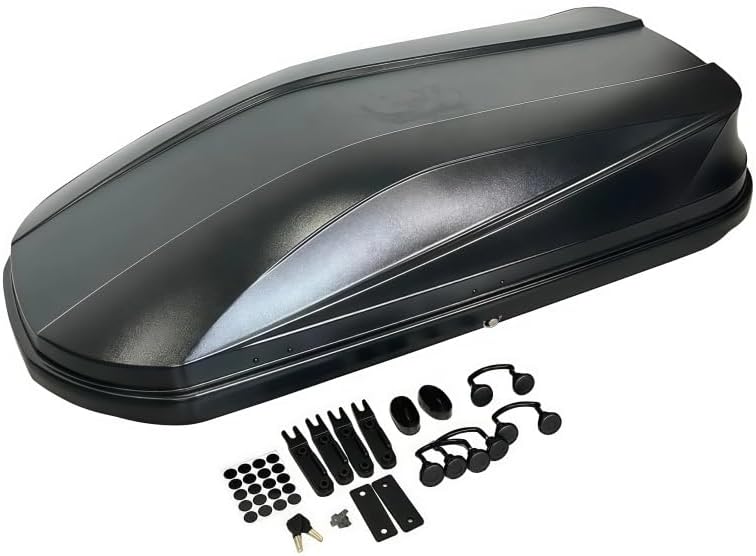 ABS/PC Universal Car Roof Box Storage Car Roof Box Camping 450L Roof Top Box Rooftop Cargo Carrier Luggage Rack Car Storage Roof Basket Automotive Exterior Accessories(Roof Rack Black)