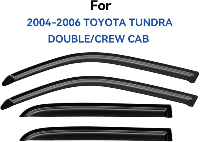 Window Visors Rain Guards for 2004 2005 2006 Toyota Tundra Double Cab, - Image 2