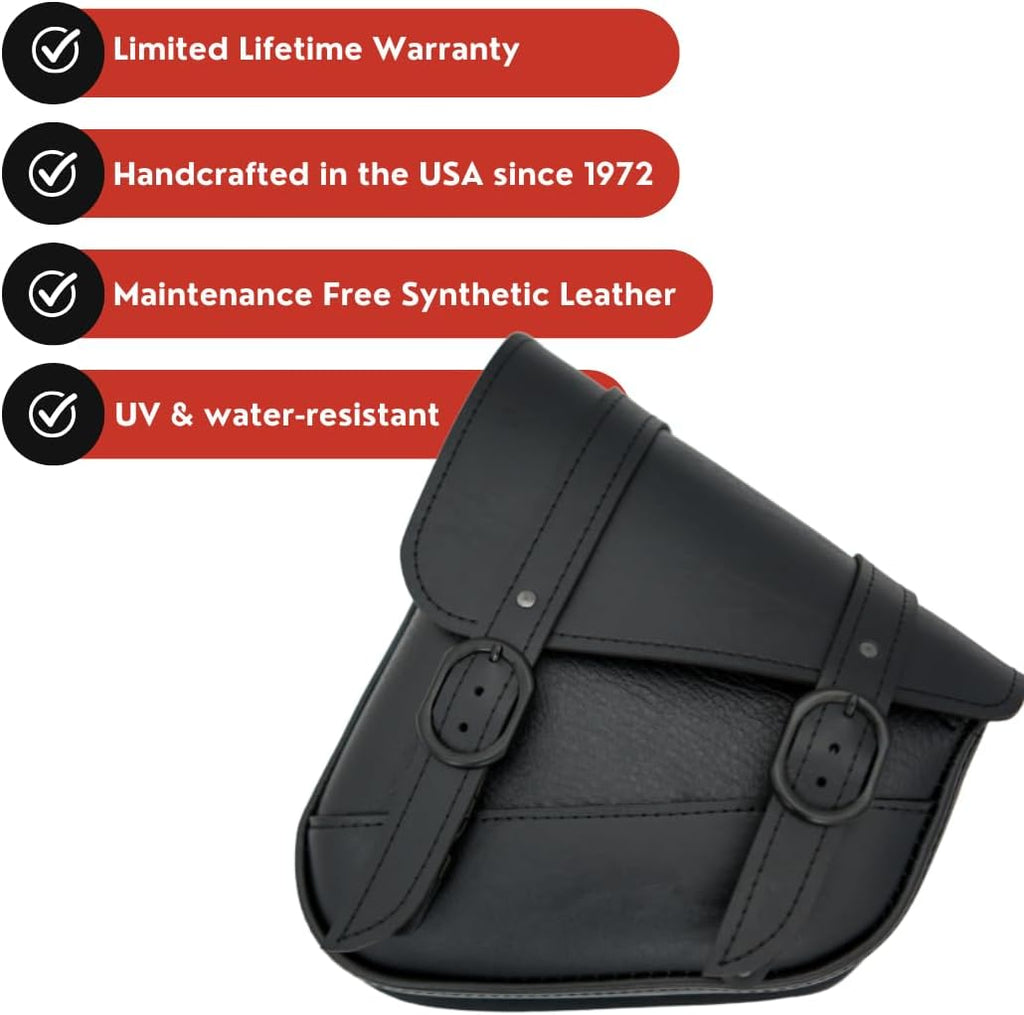 Dowco Willie & Max Black Jack Swingarm Bag - Black Buckle - Triangulated Swingarms - 59776-05,10.5" x 11.5" x 4.5"