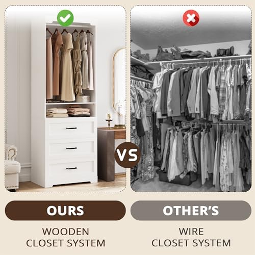 ironck freestanding closet system with adjustable shelves & on a desk or shelf