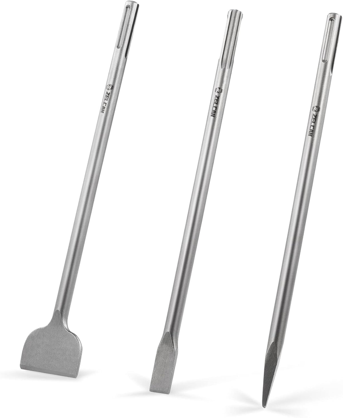 zelcan chisel set with sds max shanks, 3pc, main product view