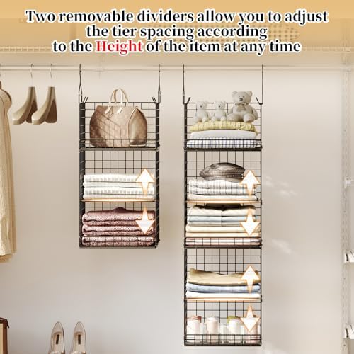 yuyetuyo 5 tier closet hanging organizer and storage, side view