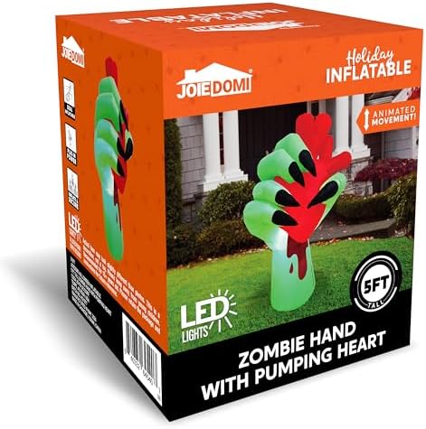 JOIEDOMI 5 Ft Halloween Inflatables Zombie Hand Outdoor Decorations, Blow Up ...