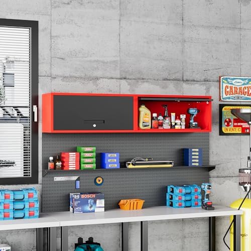 fesbos metal storage cabinet black&red wall cabinets with shown in use
